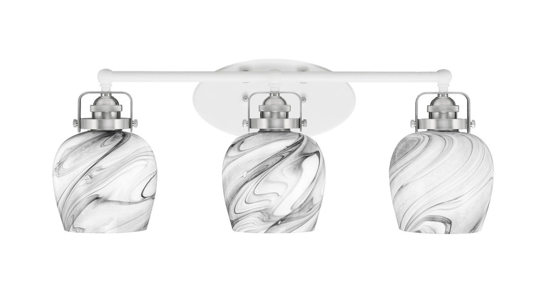 Toltec Easton 1933-WHBN-4819 Bath Vanity Light 26 in. wide - White & Brushed Nickel