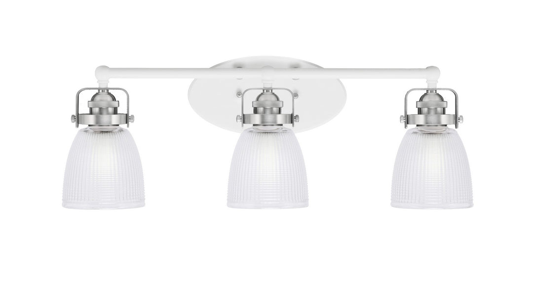 Toltec Easton 1933-WHBN-500 Bath Vanity Light 25 in. wide - White & Brushed Nickel