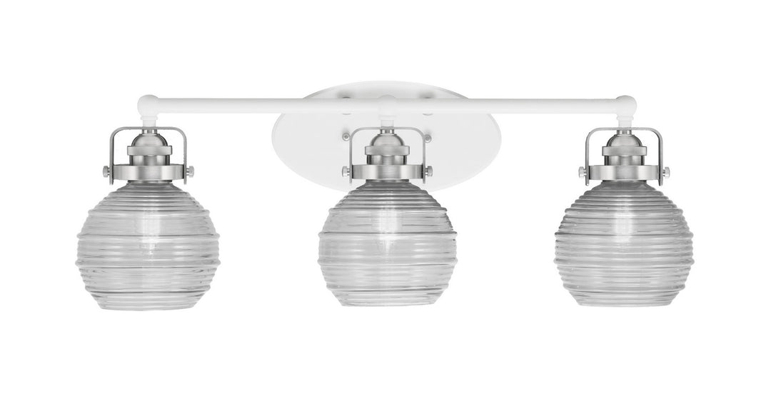 Toltec Easton 1933-WHBN-5110 Bath Vanity Light 26 in. wide - White & Brushed Nickel
