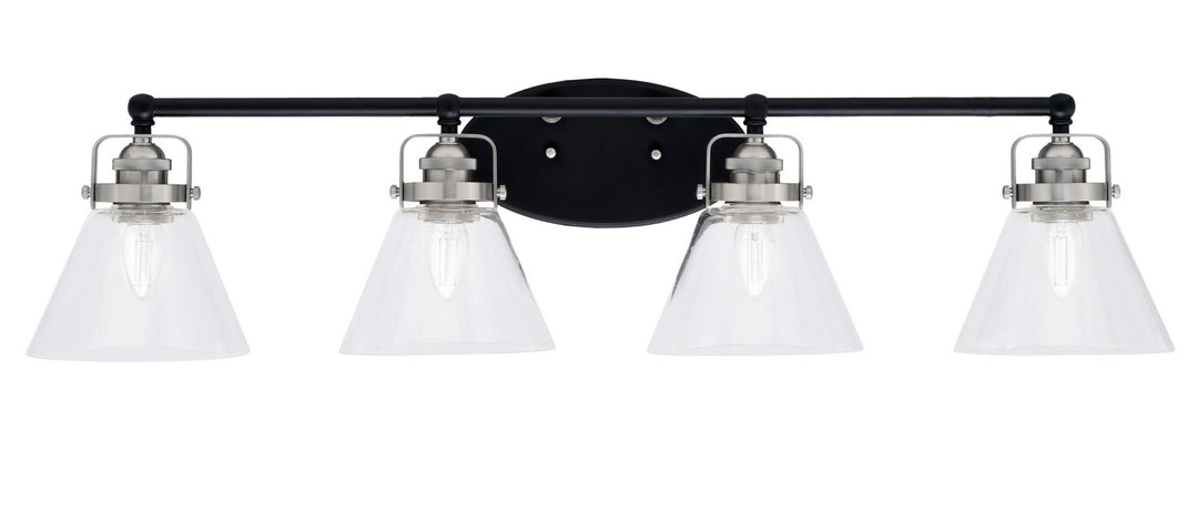 Toltec Easton 1934-MBBN-302 Bath Vanity Light 37 in. wide - Matte Black & Brushed Nickel