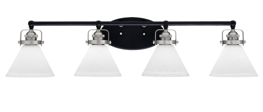 Toltec Easton 1934-MBBN-312 Bath Vanity Light 37 in. wide - Matte Black & Brushed Nickel