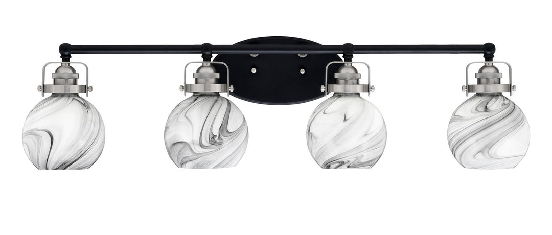 Toltec Easton 1934-MBBN-4109 Bath Vanity Light 36 in. wide - Matte Black & Brushed Nickel