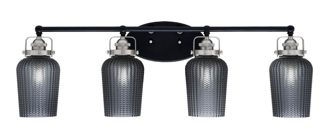 Toltec Easton 1934-MBBN-4252 Bath Vanity Light 35 in. wide - Matte Black & Brushed Nickel