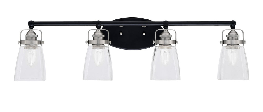 Toltec Easton 1934-MBBN-461 Bath Vanity Light 34 in. wide - Matte Black & Brushed Nickel