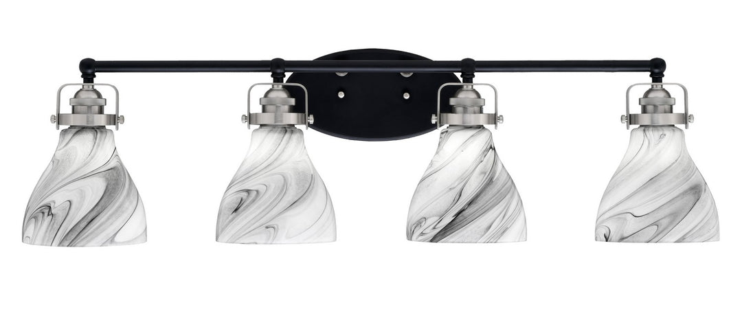 Toltec Easton 1934-MBBN-4769 Bath Vanity Light 36 in. wide - Matte Black & Brushed Nickel