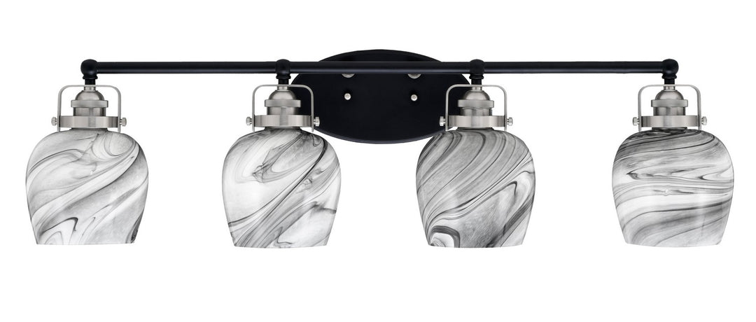 Toltec Easton 1934-MBBN-4819 Bath Vanity Light 36 in. wide - Matte Black & Brushed Nickel