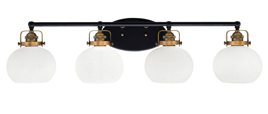 Toltec Easton 1934-MBBR-212 Bath Vanity Light 37 in. wide - Matte Black & Brass
