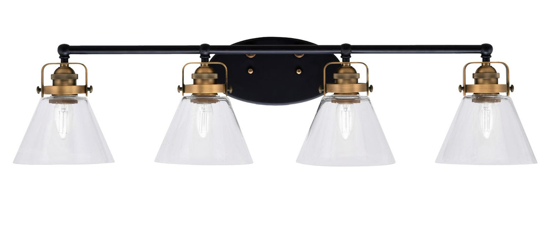 Toltec Easton 1934-MBBR-302 Bath Vanity Light 37 in. wide - Matte Black & Brass
