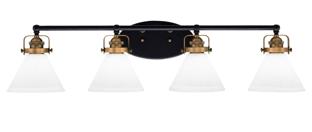 Toltec Easton 1934-MBBR-312 Bath Vanity Light 37 in. wide - Matte Black & Brass