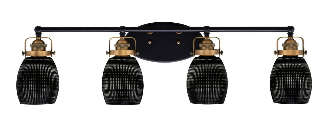 Toltec Easton 1934-MBBR-4029 Bath Vanity Light 35 in. wide - Matte Black & Brass