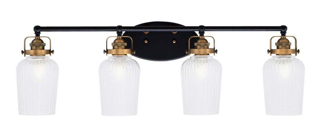 Toltec Easton 1934-MBBR-4250 Bath Vanity Light 35 in. wide - Matte Black & Brass
