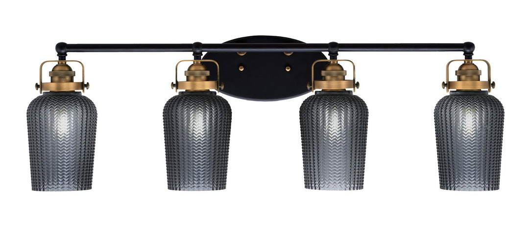 Toltec Easton 1934-MBBR-4252 Bath Vanity Light 35 in. wide - Matte Black & Brass
