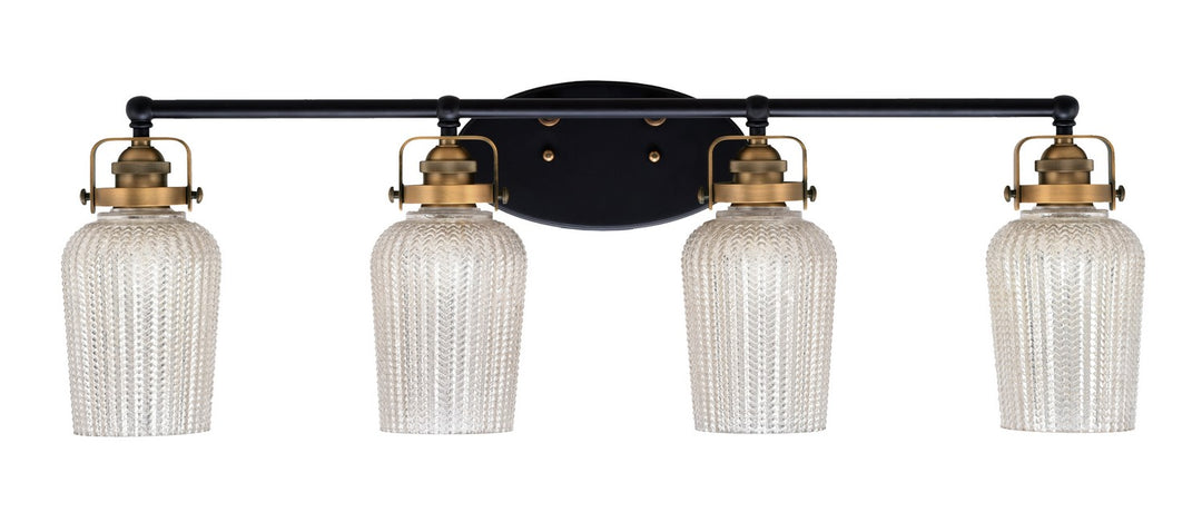 Toltec Easton 1934-MBBR-4253 Bath Vanity Light 35 in. wide - Matte Black & Brass