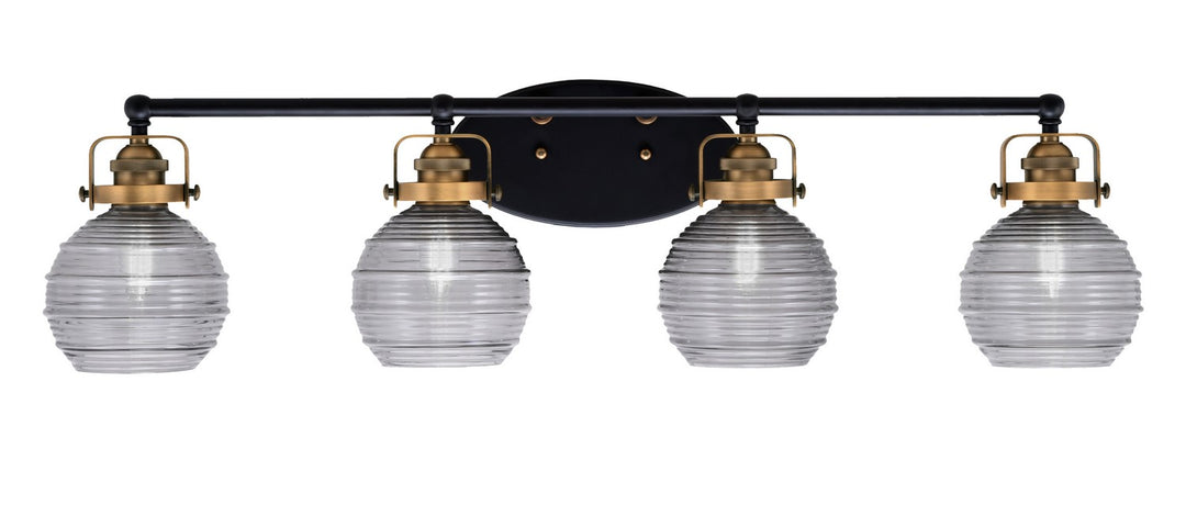 Toltec Easton 1934-MBBR-5112 Bath Vanity Light 36 in. wide - Matte Black & Brass