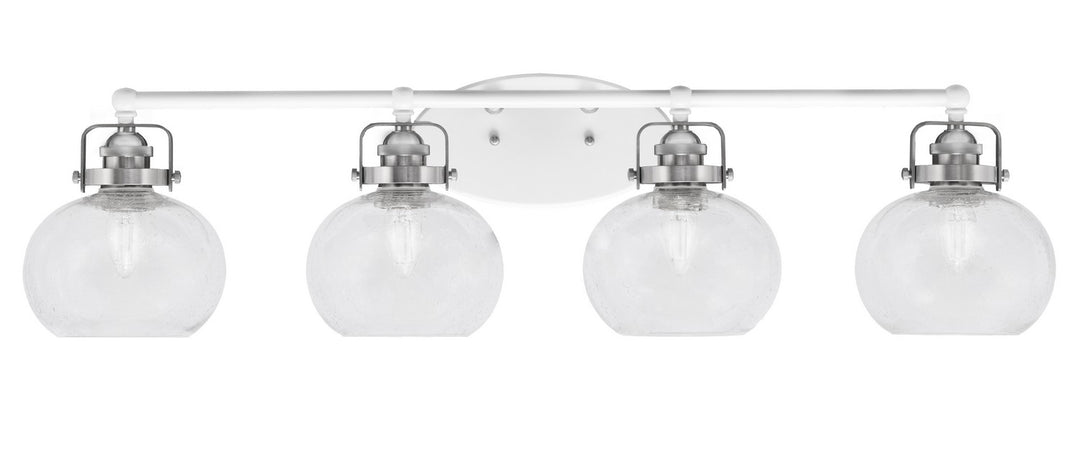 Toltec Easton 1934-WHBN-202 Bath Vanity Light 37 in. wide - White & Brushed Nickel