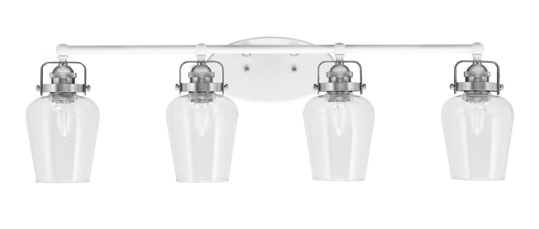 Toltec Easton 1934-WHBN-210 Bath Vanity Light 35 in. wide - White & Brushed Nickel