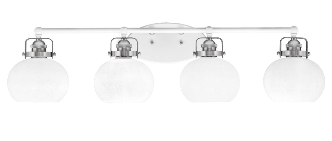Toltec Easton 1934-WHBN-212 Bath Vanity Light 37 in. wide - White & Brushed Nickel
