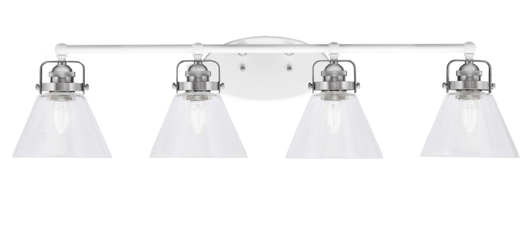 Toltec Easton 1934-WHBN-302 Bath Vanity Light 37 in. wide - White & Brushed Nickel