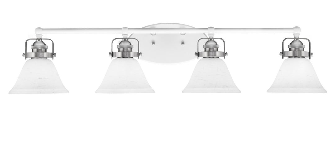 Toltec Easton 1934-WHBN-311 Bath Vanity Light 37 in. wide - White & Brushed Nickel
