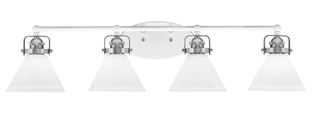 Toltec Easton 1934-WHBN-312 Bath Vanity Light 37 in. wide - White & Brushed Nickel