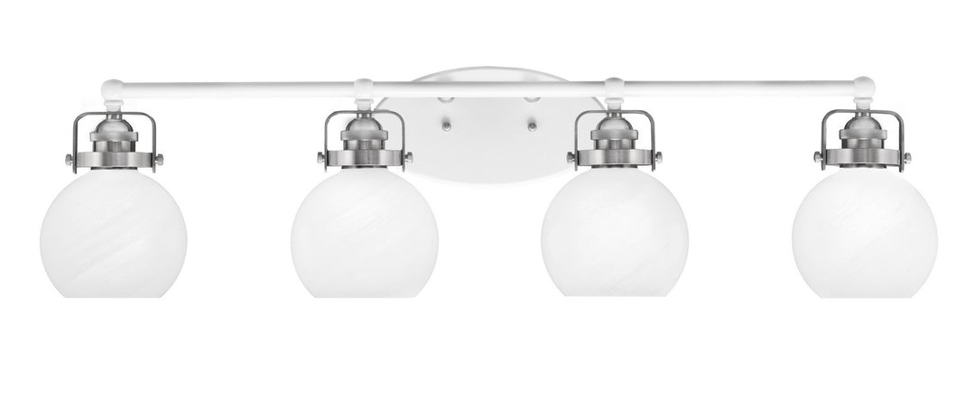Toltec Easton 1934-WHBN-4101 Bath Vanity Light 36 in. wide - White & Brushed Nickel