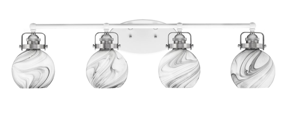 Toltec Easton 1934-WHBN-4109 Bath Vanity Light 36 in. wide - White & Brushed Nickel
