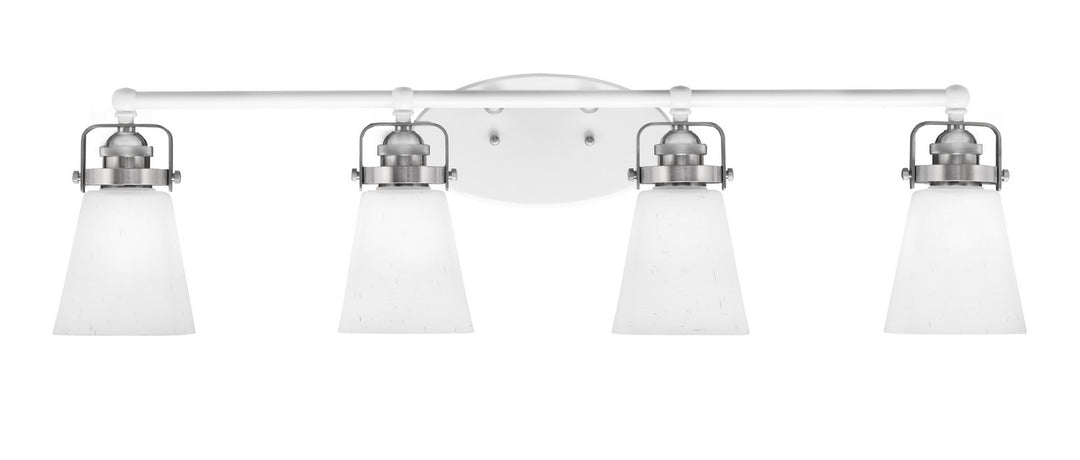 Toltec Easton 1934-WHBN-460 Bath Vanity Light 34 in. wide - White & Brushed Nickel