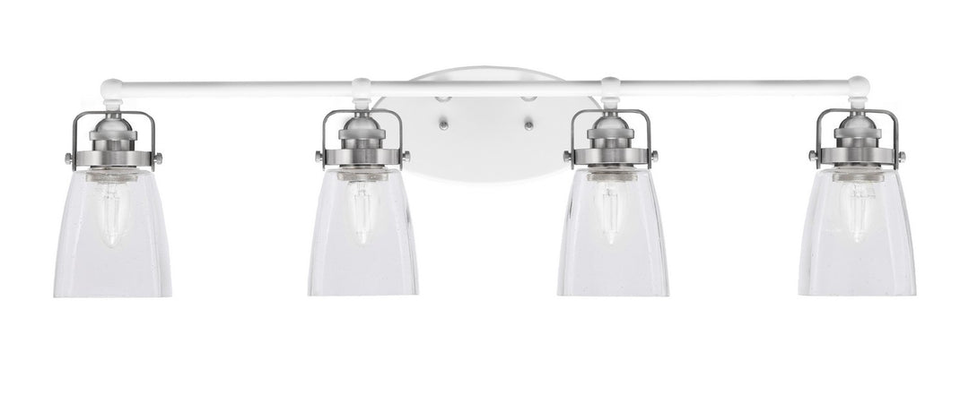 Toltec Easton 1934-WHBN-461 Bath Vanity Light 34 in. wide - White & Brushed Nickel