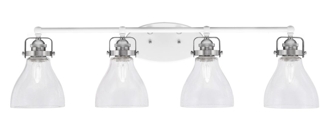 Toltec Easton 1934-WHBN-4760 Bath Vanity Light 36 in. wide - White & Brushed Nickel