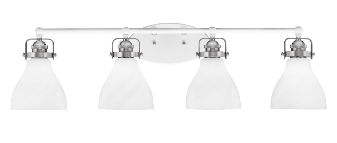 Toltec Easton 1934-WHBN-4761 Bath Vanity Light 36 in. wide - White & Brushed Nickel