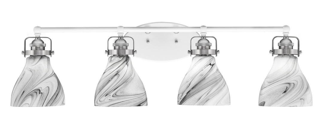 Toltec Easton 1934-WHBN-4769 Bath Vanity Light 36 in. wide - White & Brushed Nickel