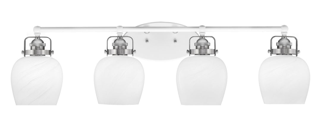Toltec Easton 1934-WHBN-4811 Bath Vanity Light 36 in. wide - White & Brushed Nickel