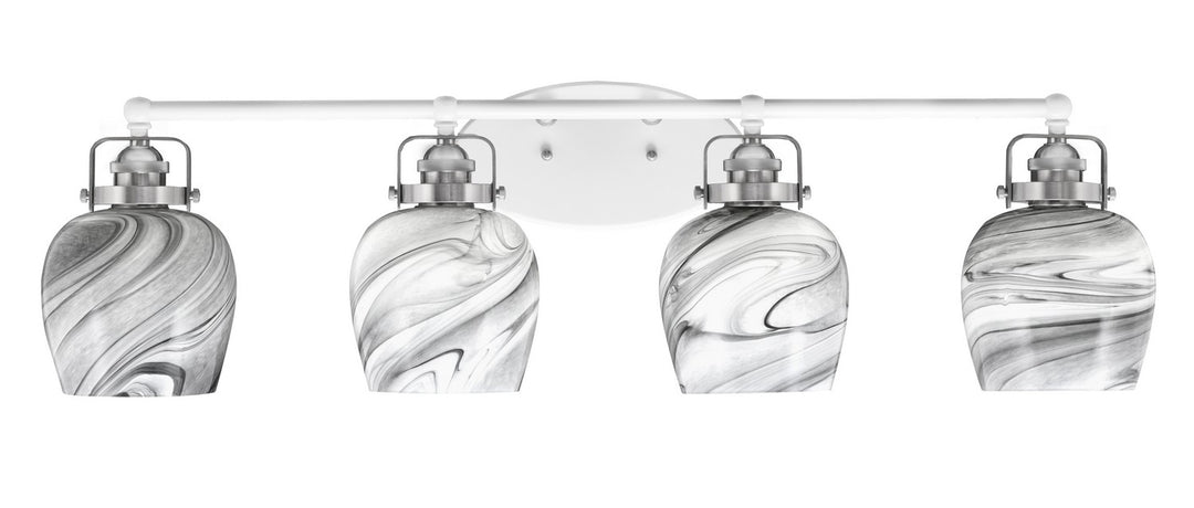 Toltec Easton 1934-WHBN-4819 Bath Vanity Light 36 in. wide - White & Brushed Nickel