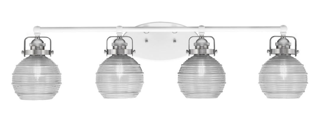 Toltec Easton 1934-WHBN-5110 Bath Vanity Light 36 in. wide - White & Brushed Nickel