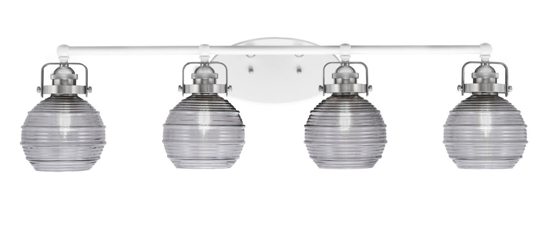 Toltec Easton 1934-WHBN-5112 Bath Vanity Light 36 in. wide - White & Brushed Nickel