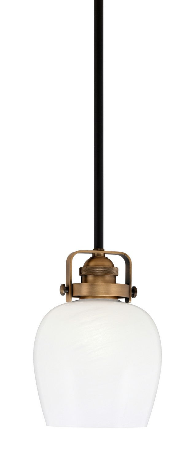 Toltec Easton 1941-MBBR-4811 Pendant Light - Matte Black & Brass