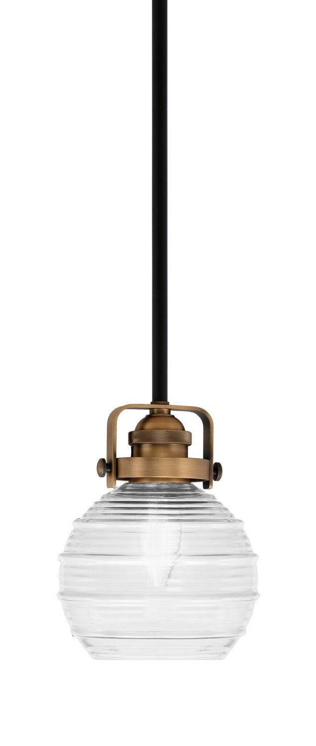 Toltec Easton 1941-MBBR-5110 Pendant Light - Matte Black & Brass