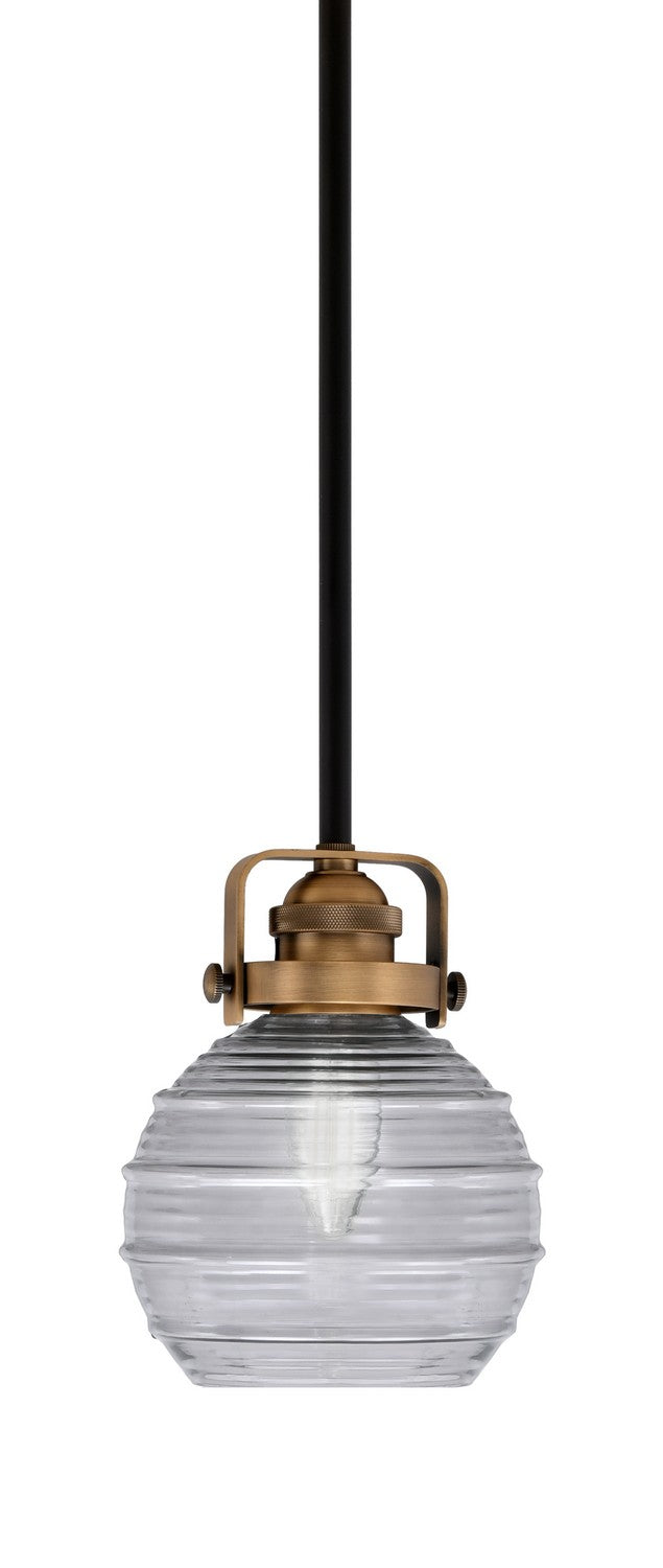 Toltec Easton 1941-MBBR-5112 Pendant Light - Matte Black & Brass