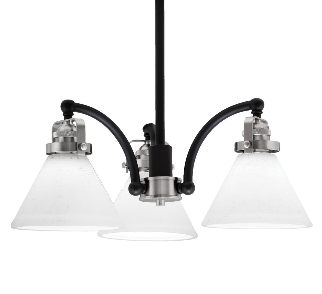 Toltec Easton 1943-MBBN-312 Chandelier Light - Matte Black & Brushed Nickel