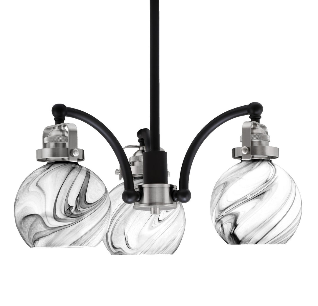 Toltec Easton 1943-MBBN-4109 Chandelier Light - Matte Black & Brushed Nickel