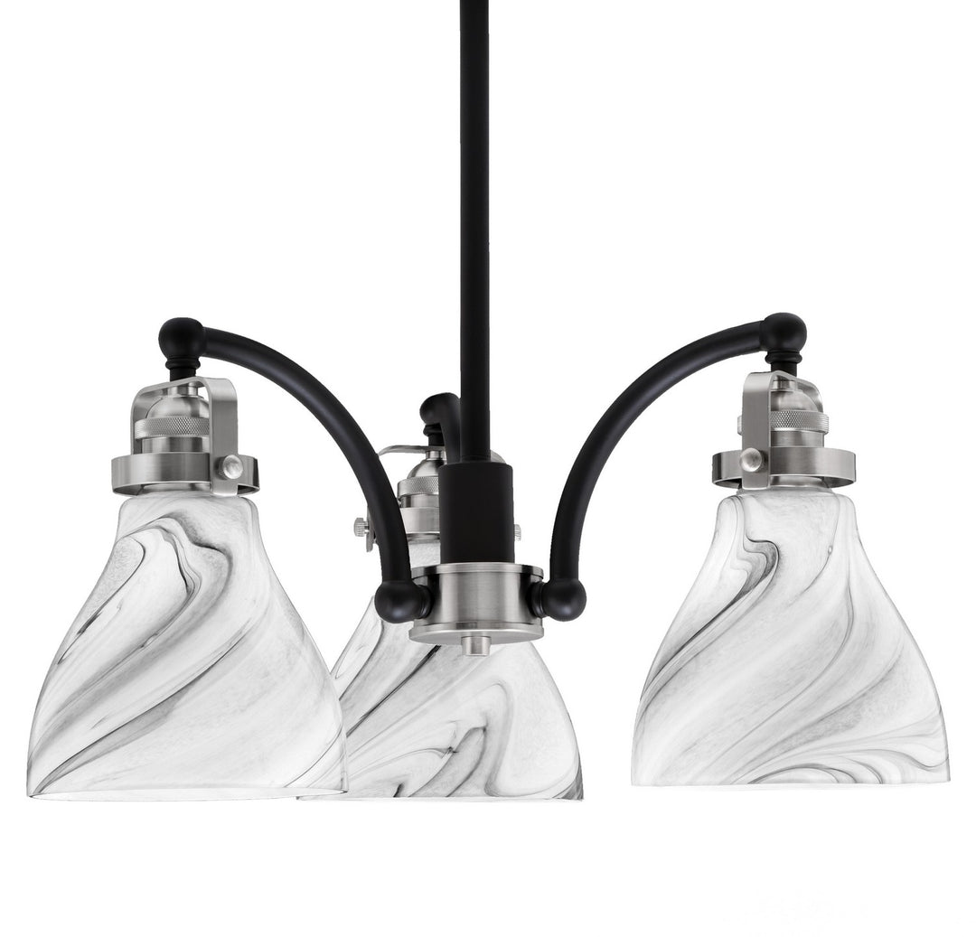 Toltec Easton 1943-MBBN-4769 Chandelier Light - Matte Black & Brushed Nickel