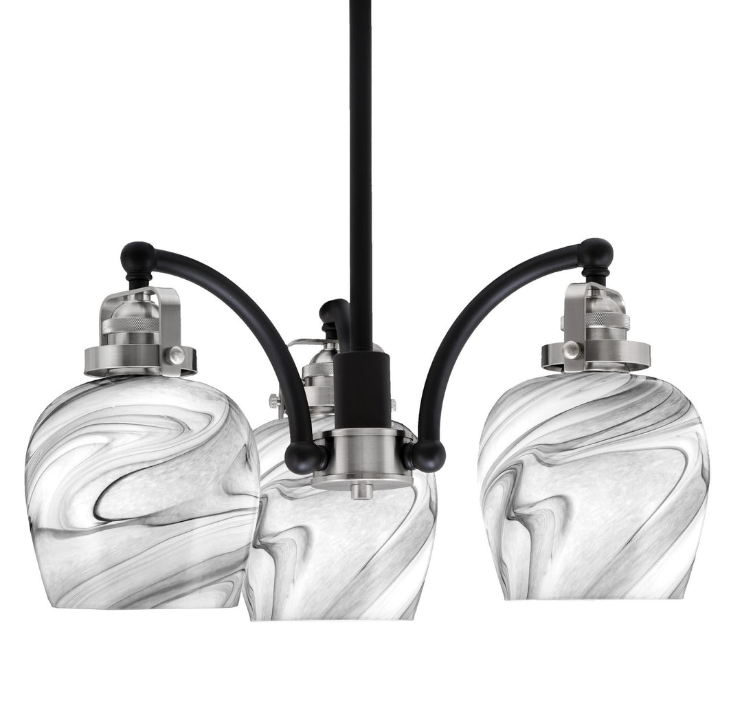 Toltec Easton 1943-MBBN-4819 Chandelier Light - Matte Black & Brushed Nickel
