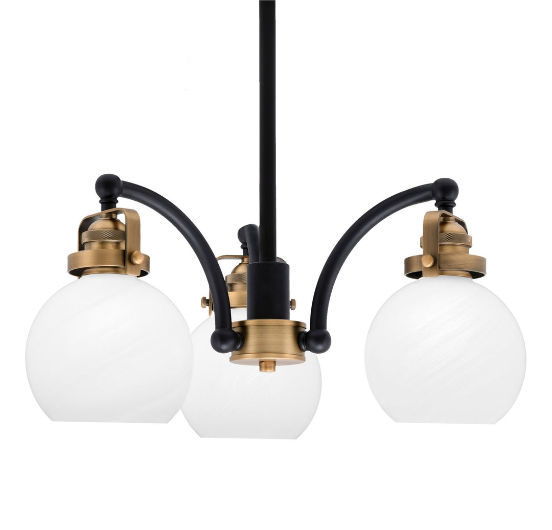 Toltec Easton 1943-MBBR-4101 Chandelier Light - Matte Black & Brass