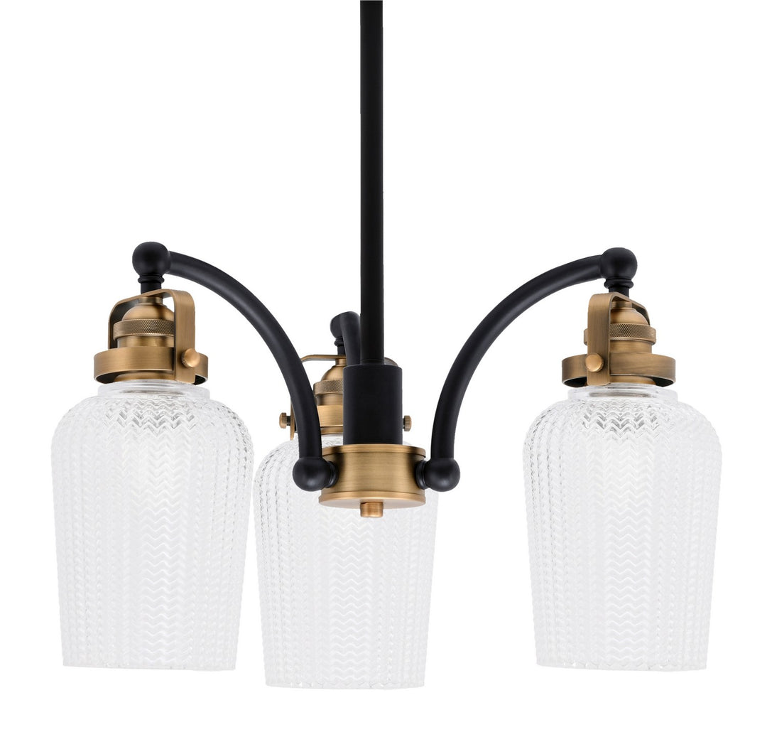 Toltec Easton 1943-MBBR-4250 Chandelier Light - Matte Black & Brass