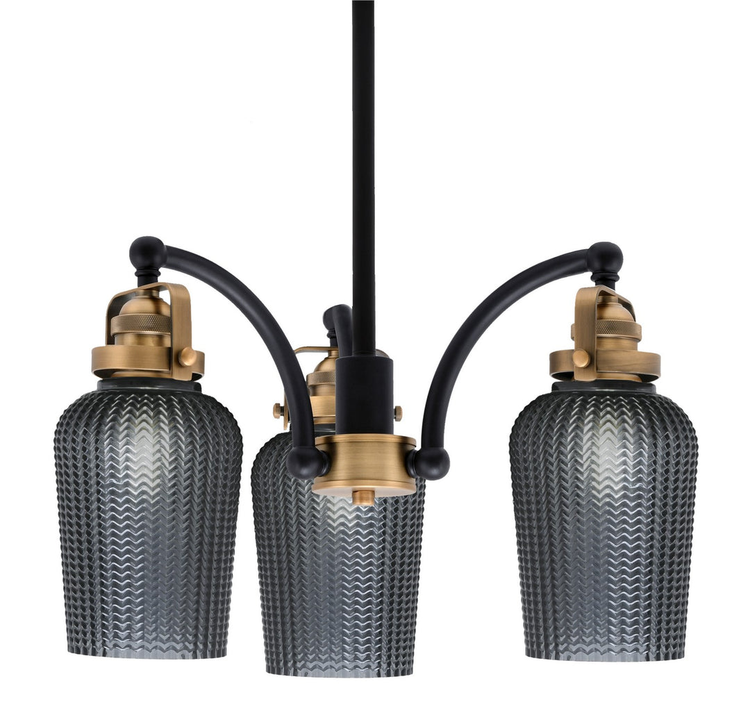 Toltec Easton 1943-MBBR-4252 Chandelier Light - Matte Black & Brass