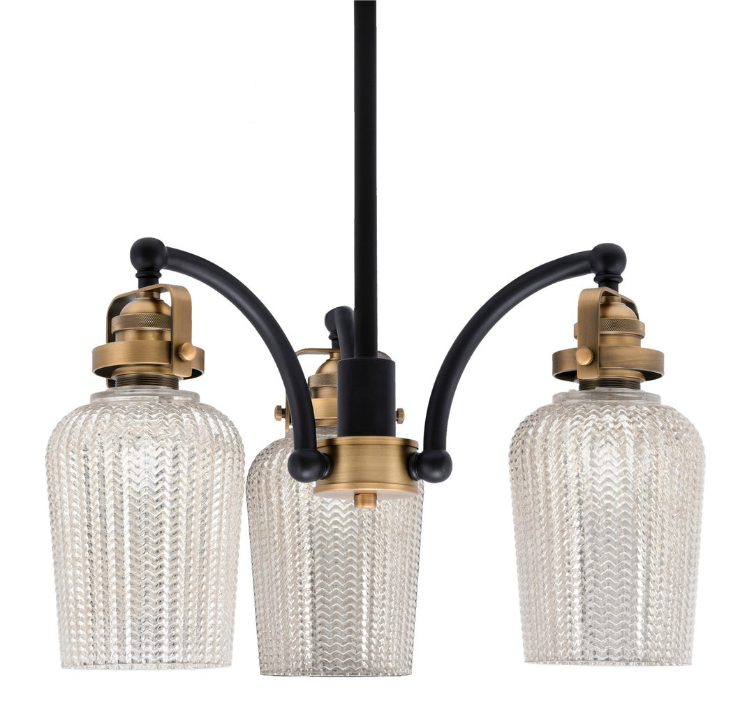 Toltec Easton 1943-MBBR-4253 Chandelier Light - Matte Black & Brass