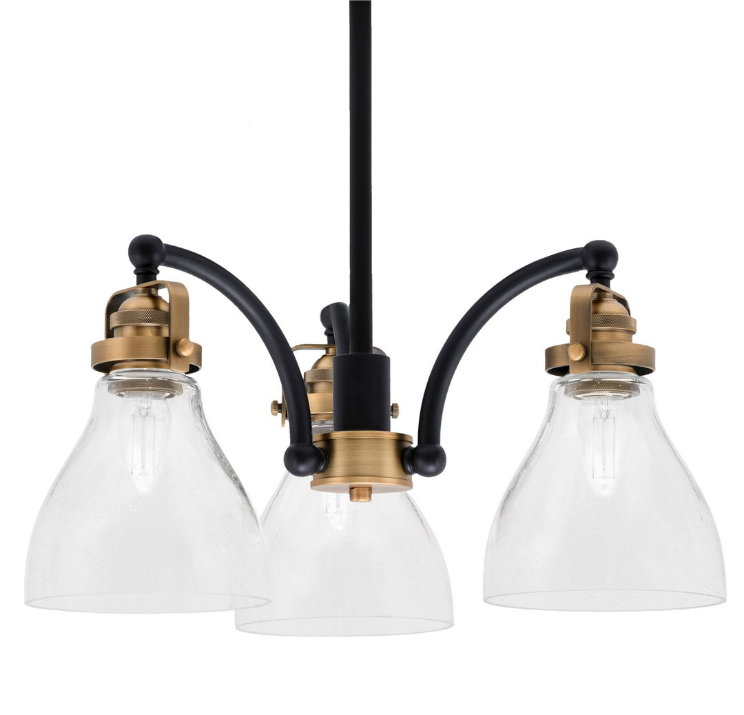 Toltec Easton 1943-MBBR-4760 Chandelier Light - Matte Black & Brass