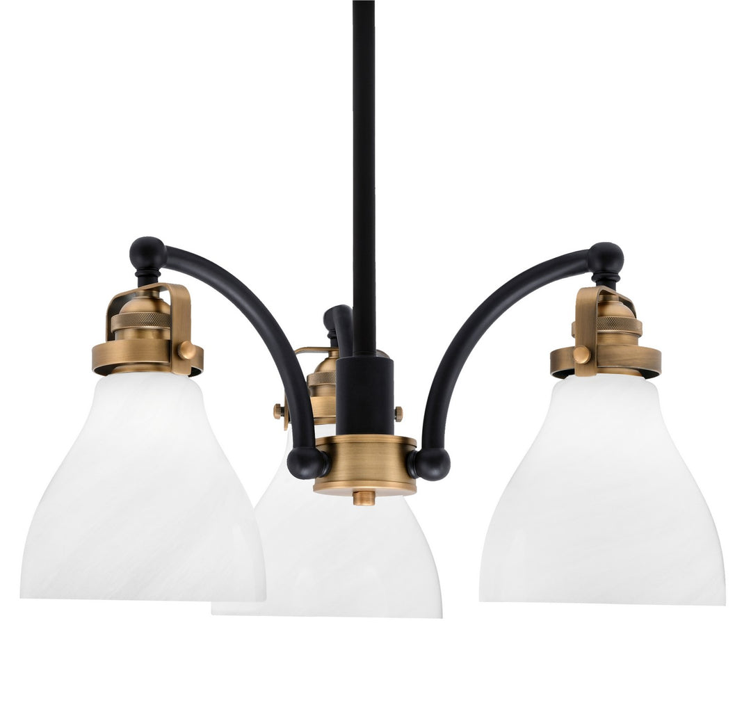Toltec Easton 1943-MBBR-4761 Chandelier Light - Matte Black & Brass