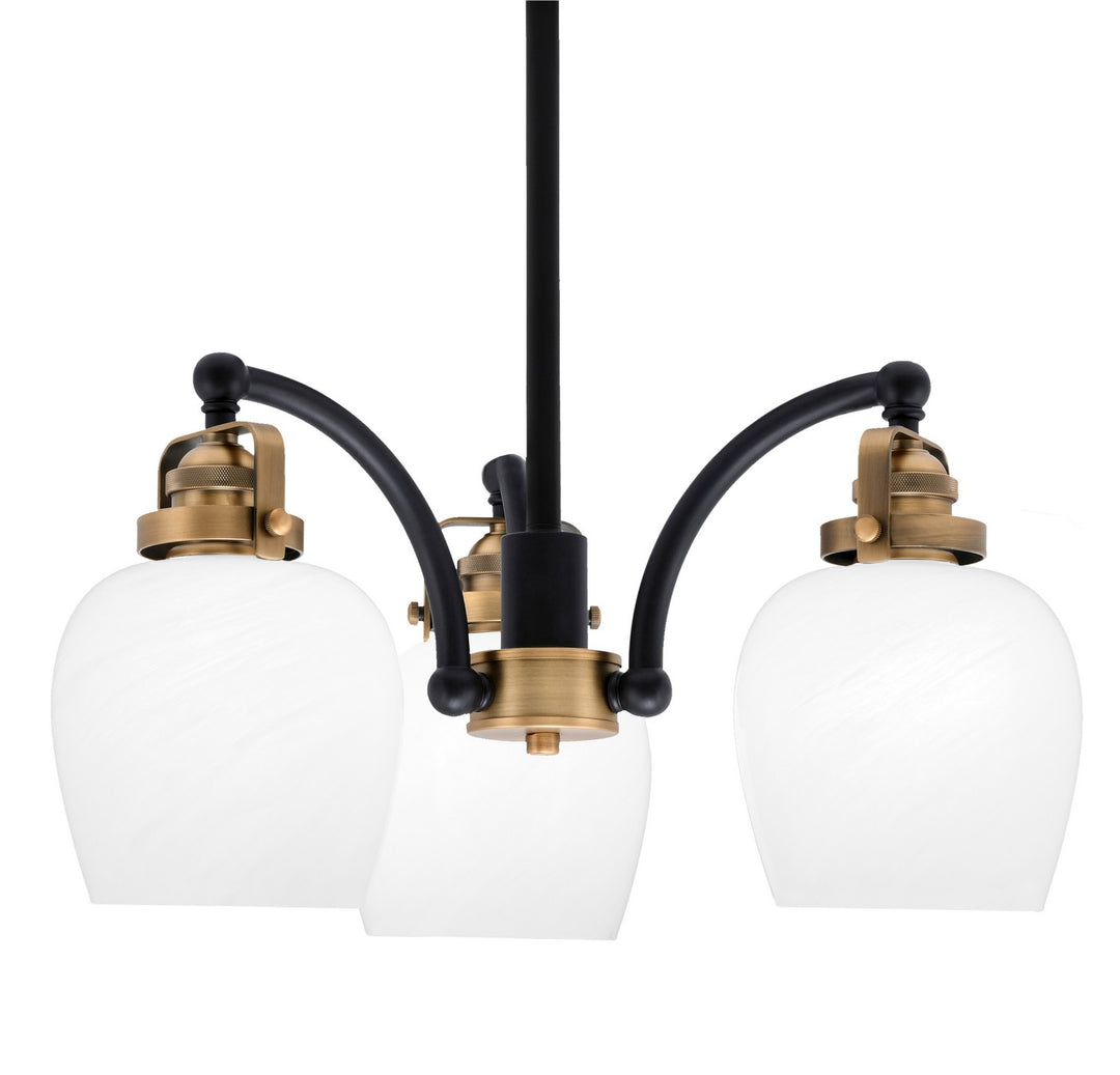 Toltec Easton 1943-MBBR-4811 Chandelier Light - Matte Black & Brass