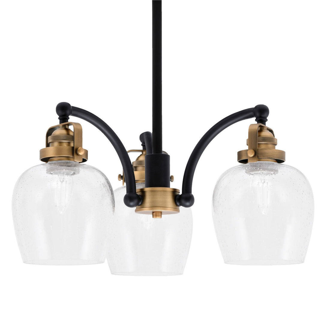 Toltec Easton 1943-MBBR-4810 Chandelier Light - Matte Black & Brass
